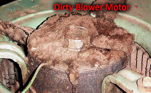 Dirty blower motor discovered during a furnace tune up